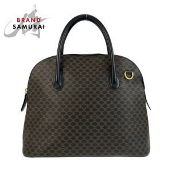 Celine Handbag Macadam Black Leather Brown - Picture 1 of 9